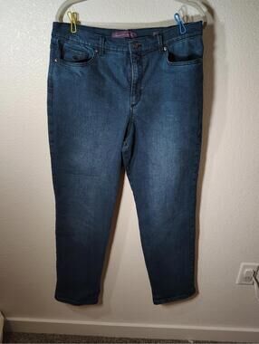 Gloria Vanderbilt Jeans Women's Size 16 Amanda High Rise Tapered Dark Wash Blue